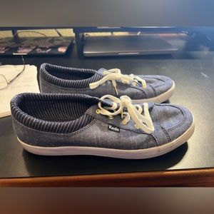 Denim like Keds shoes. Used but in excellent condition.
